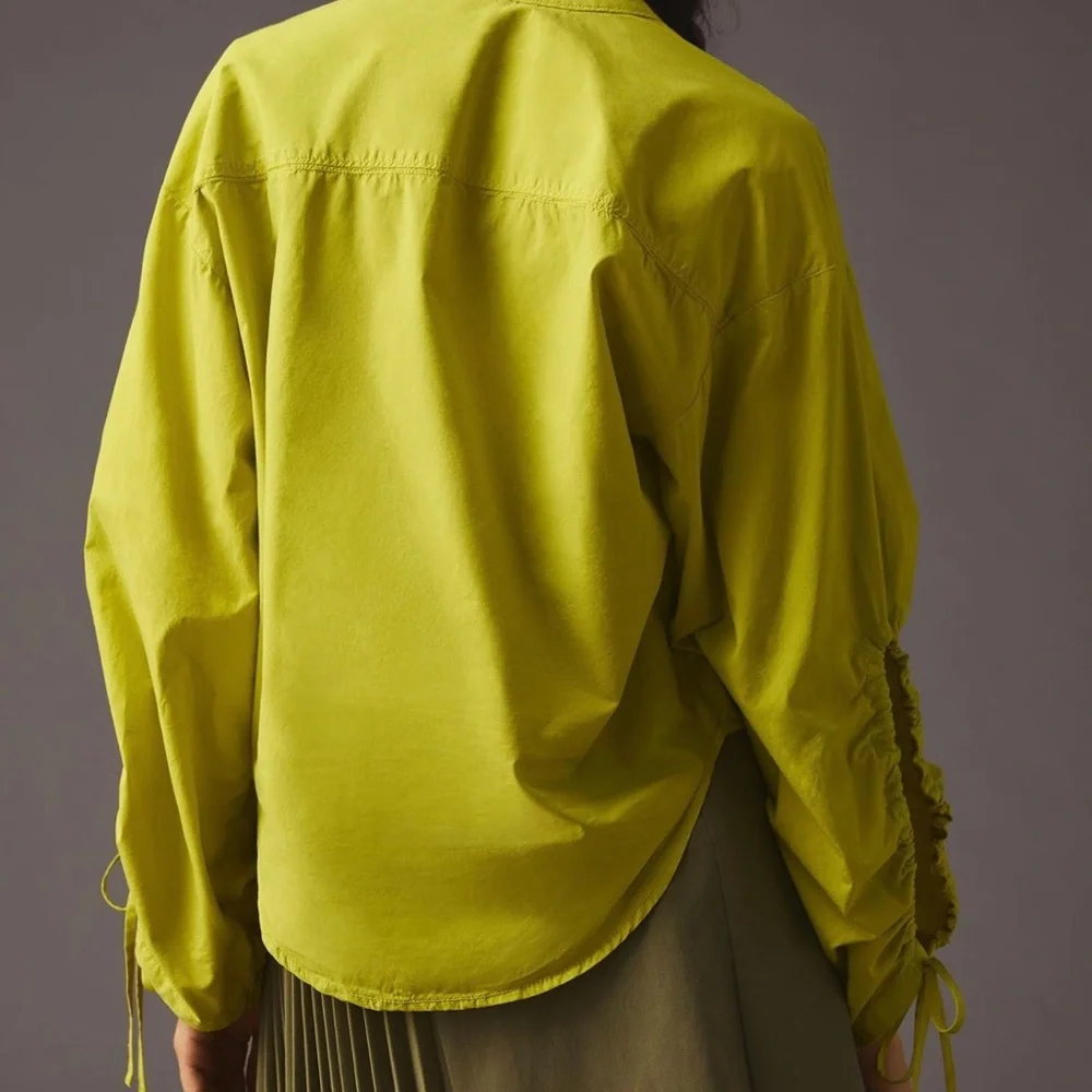 Anthropologie Pilcro Poet Sleeve Gathered Long Sleeve 100% Cotton Blouse. Medium - Picture 9 of 17